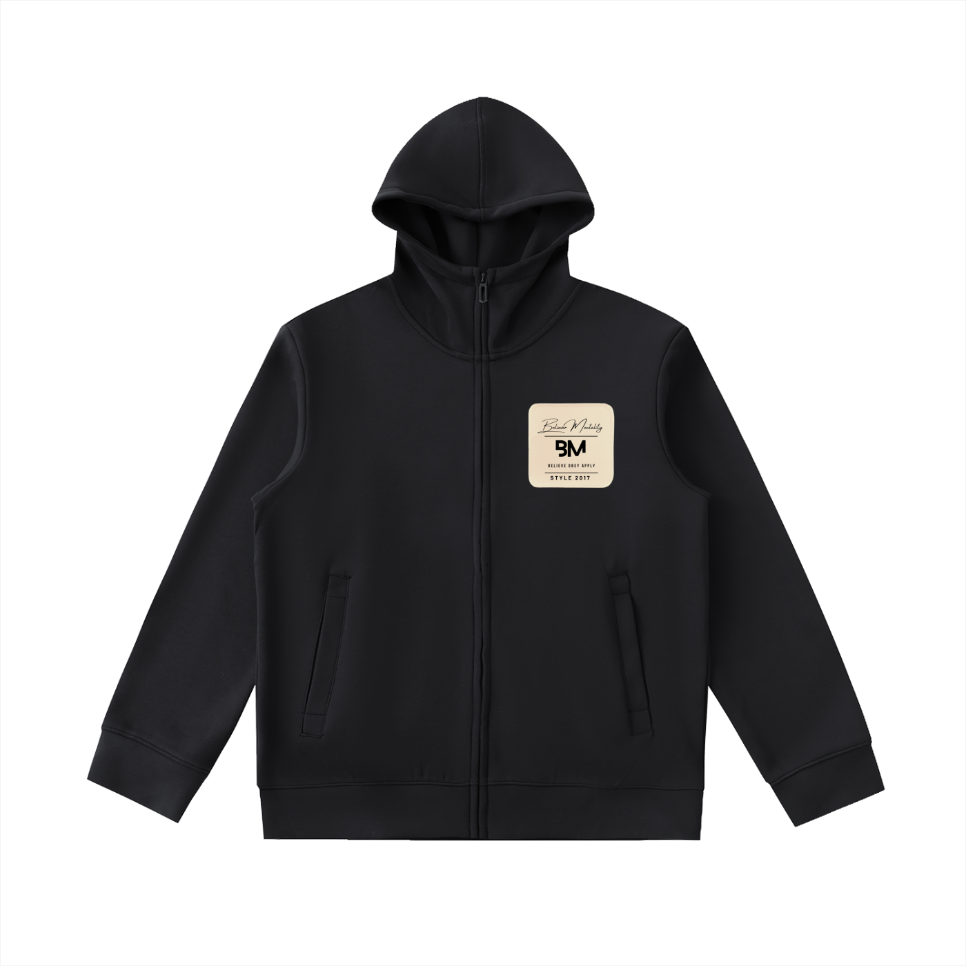 Essential Heavyweight High Neck  Zip-Up Hoodie