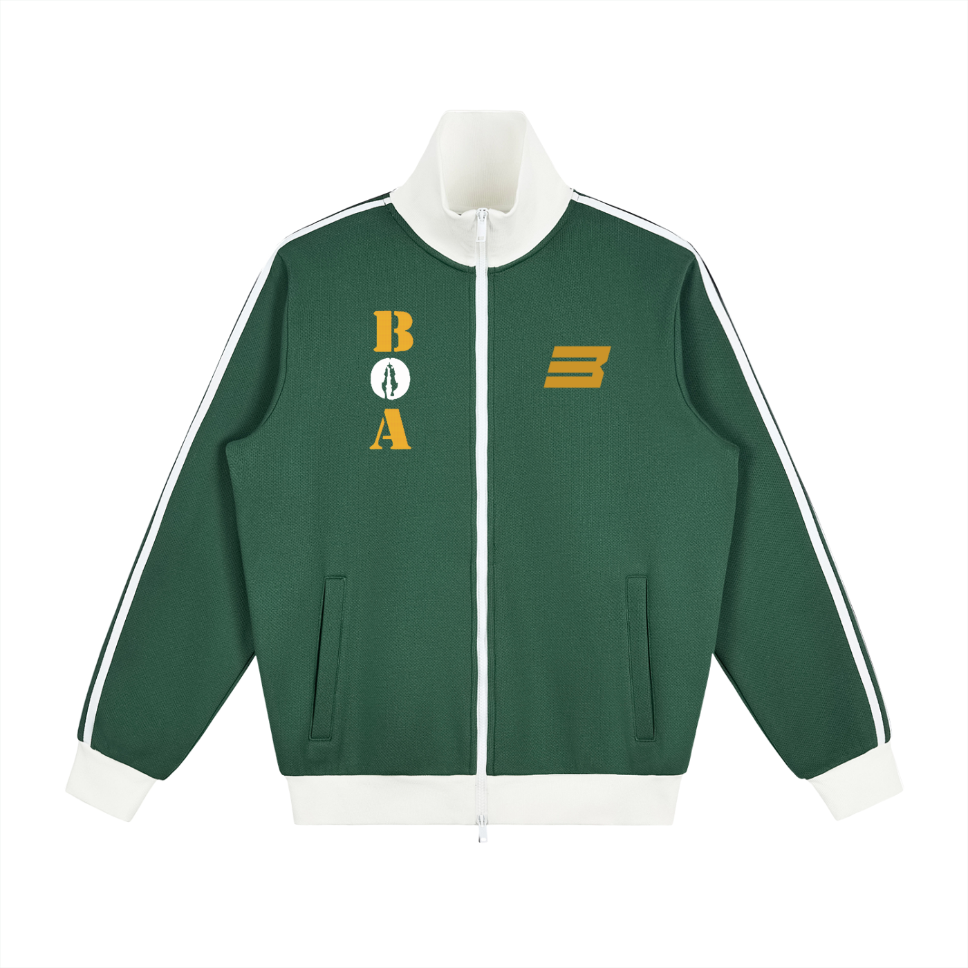 Contrast Side Stripe Fleece Track Jacket