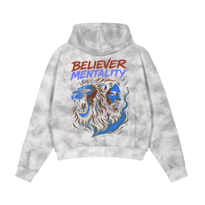 Dirty Washed Zip-Up Fleece Hoodie