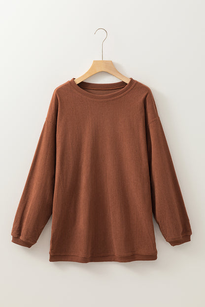 Orange JOLENE Ribbed Corded Oversized Sweatshirt
