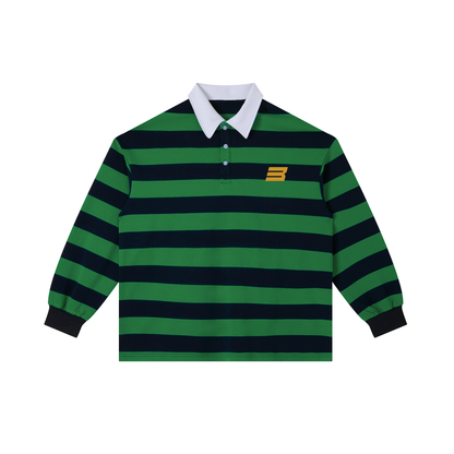 Color Block Stripe Polo Shirt