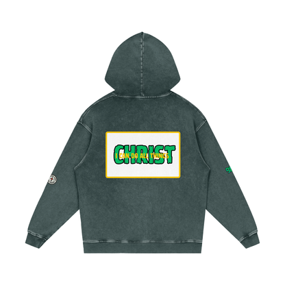 Snow Washed Loose Cotton Hoodie