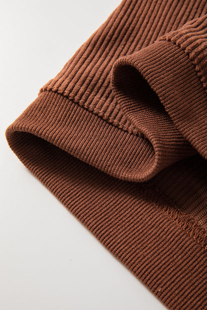 Orange JOLENE Ribbed Corded Oversized Sweatshirt