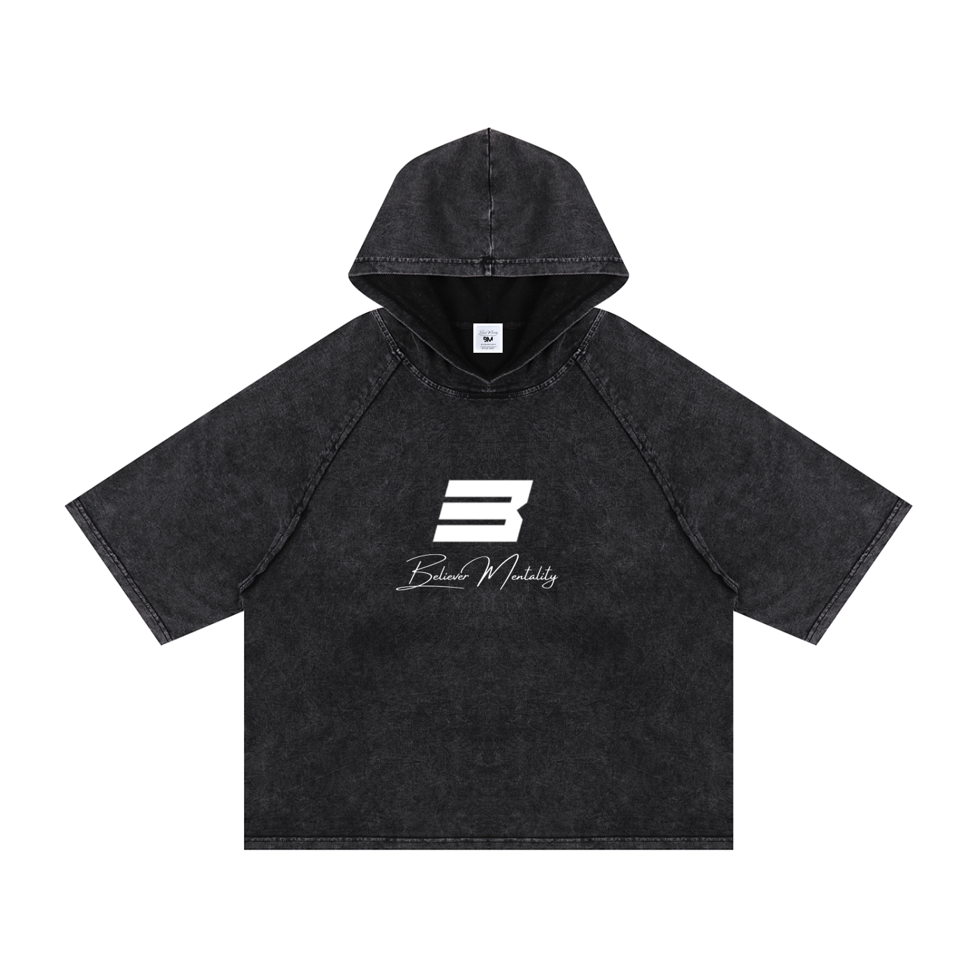 Snow Washed Hooded Boxy T-Shirt