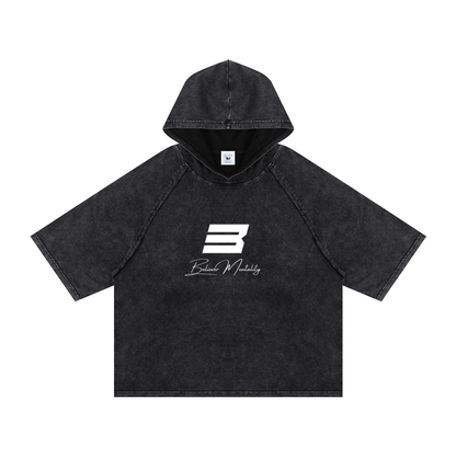 Snow Washed Hooded Boxy T-Shirt