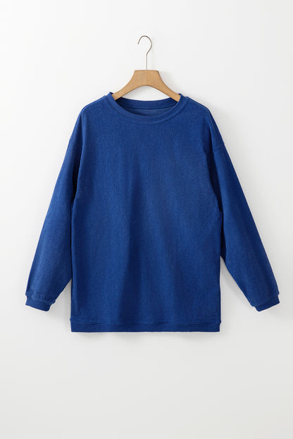 Orange JOLENE Ribbed Corded Oversized Sweatshirt