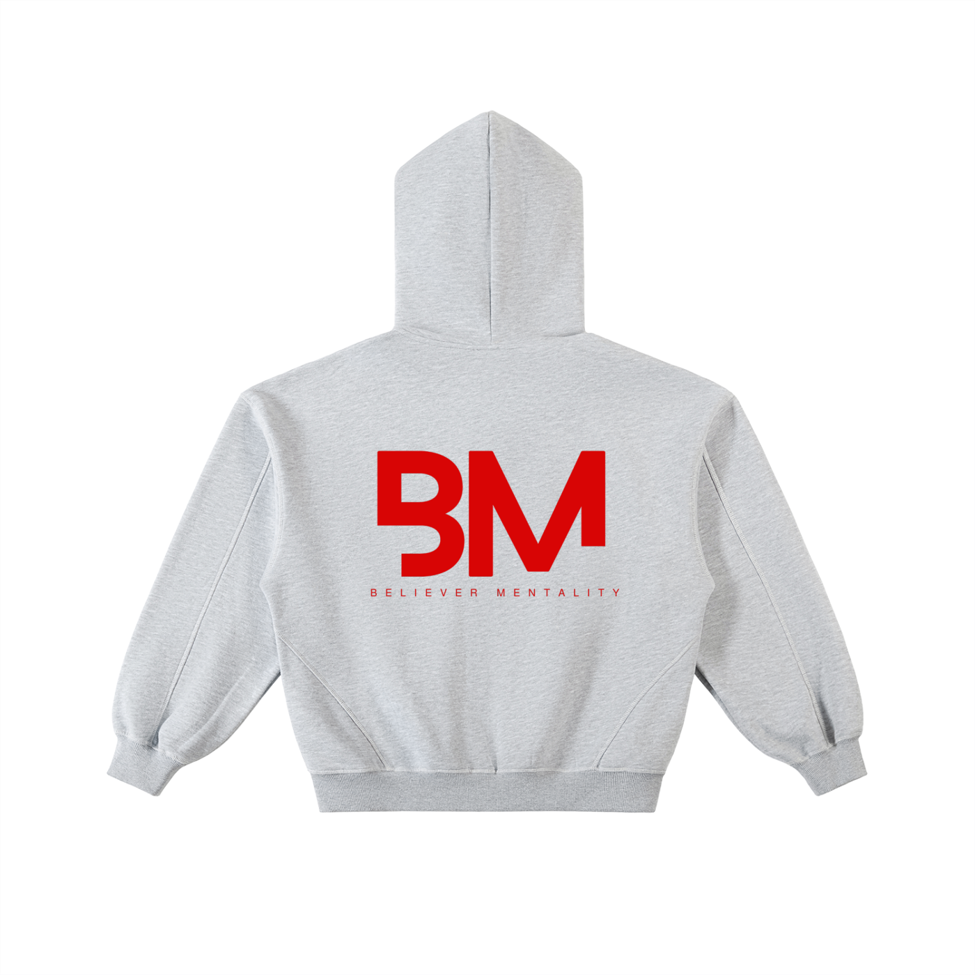Contrast-Stitched Boxy Fleece Zip Hoodie