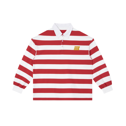 Color Block Stripe Polo Shirt