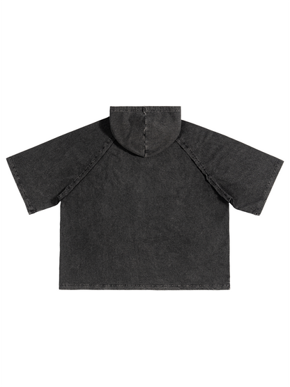 Snow Washed Hooded Boxy T-Shirt