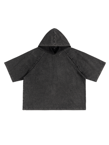 Snow Washed Hooded Boxy T-Shirt