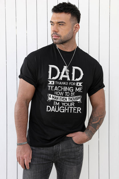 CRAYONS Letter Print O-neck Short Sleeve Men's T Shirt