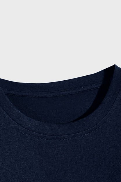 Crew Neck Slogan Letter Print Men's Graphic Tee