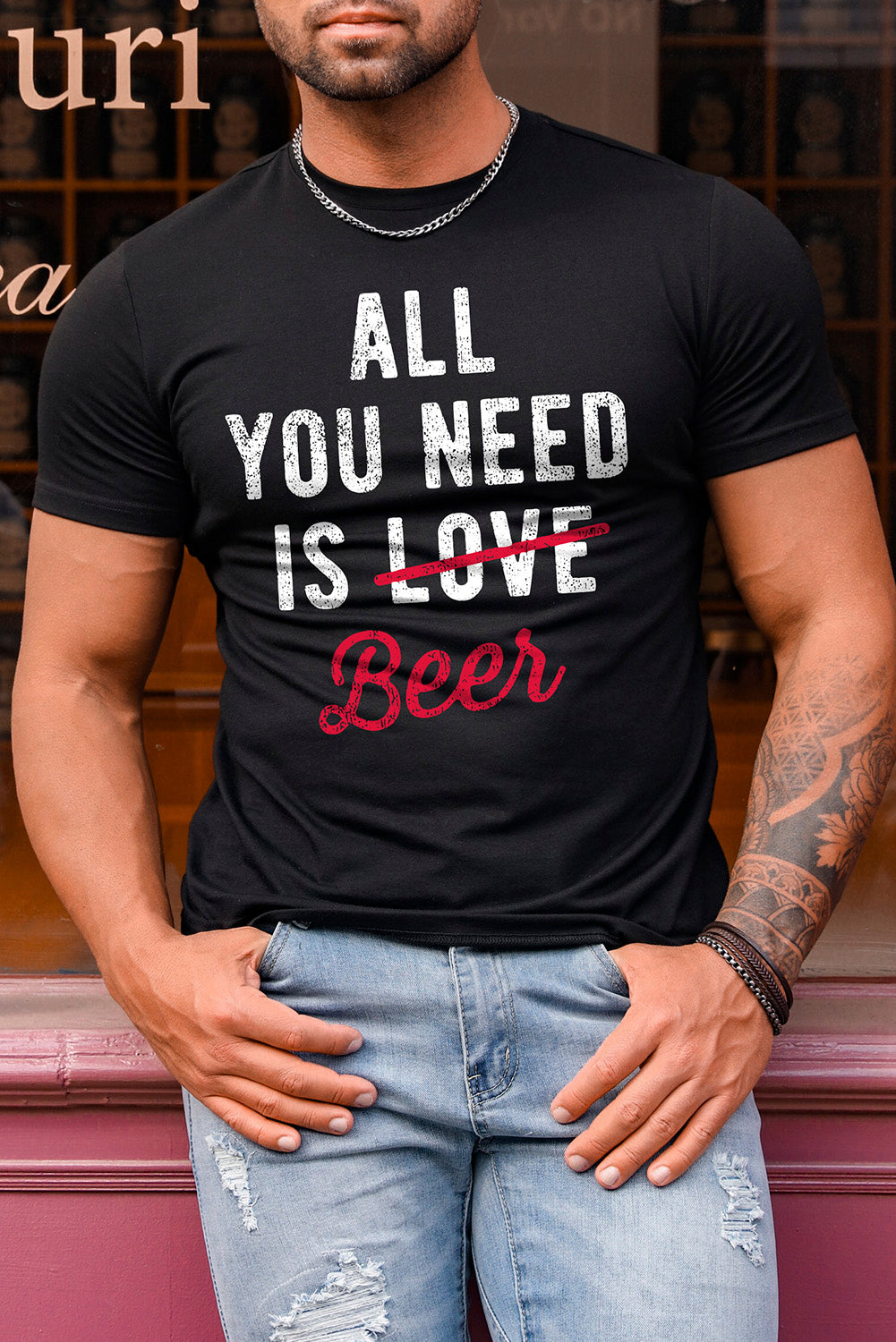 NEW YORK Letter Print Short Sleeve Men's T-shirt