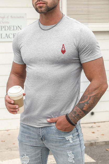Men's Playing Cards Print Short Sleeve Graphic T-shirt