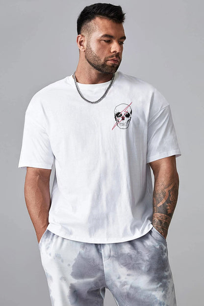 Robotic Bear Print Loose Drop Shoulder Men's T-shirt