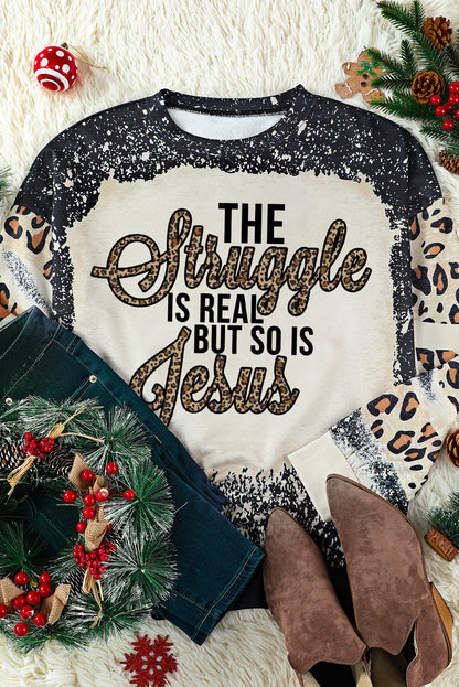 GAME DAY Leopard Rugby Print Graphic Sweatshirt
