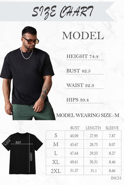 DO IT Letter Print O Neck Men's Oversized Tee