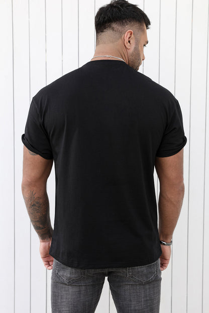 CRAYONS Letter Print O-neck Short Sleeve Men's T Shirt