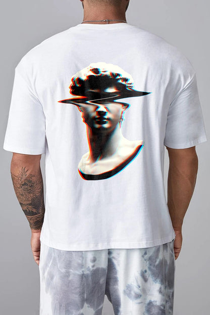 Robotic Bear Print Loose Drop Shoulder Men's T-shirt