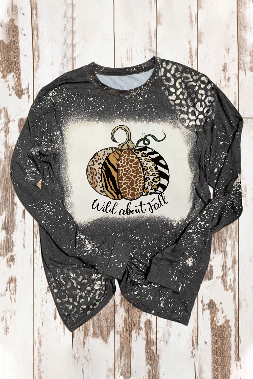 Retro Bleached Leopard Spot Pullover