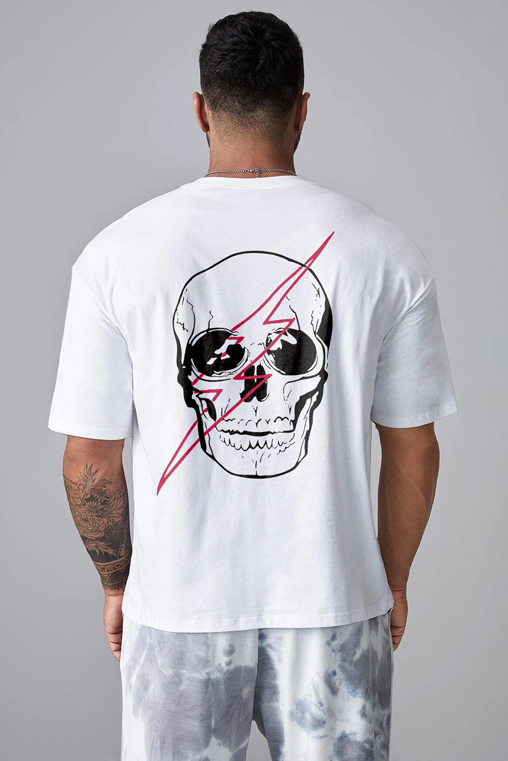 Robotic Bear Print Loose Drop Shoulder Men's T-shirt