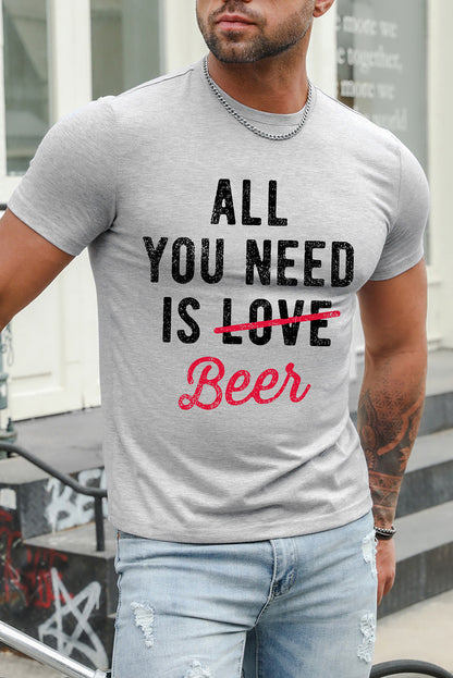 NEW YORK Letter Print Short Sleeve Men's T-shirt