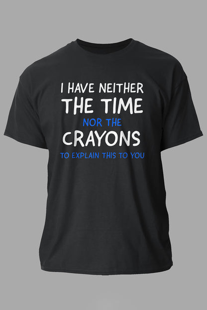 CRAYONS Letter Print O-neck Short Sleeve Men's T Shirt