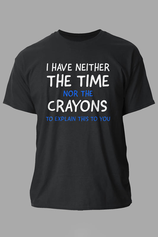 CRAYONS Letter Print O-neck Short Sleeve Men's T Shirt