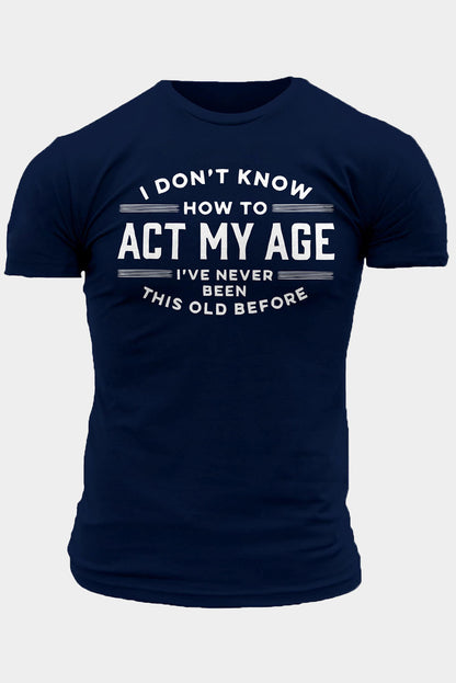 Crew Neck Slogan Letter Print Men's Graphic Tee