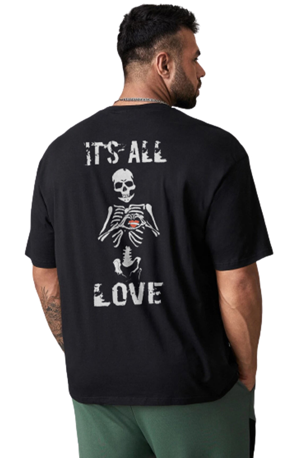 Robotic Bear Print Loose Drop Shoulder Men's T-shirt