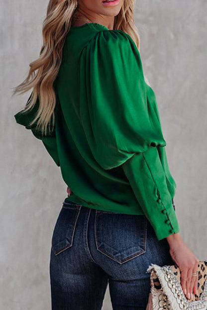 Satin Cuffed Sleeve Shirt