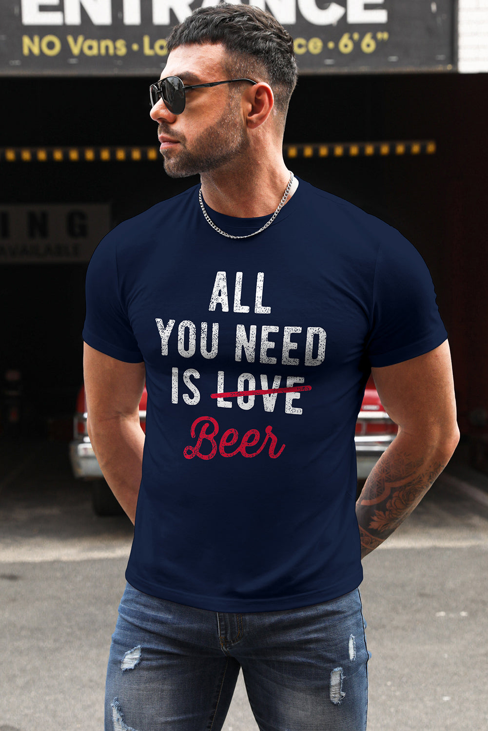 NEW YORK Letter Print Short Sleeve Men's T-shirt