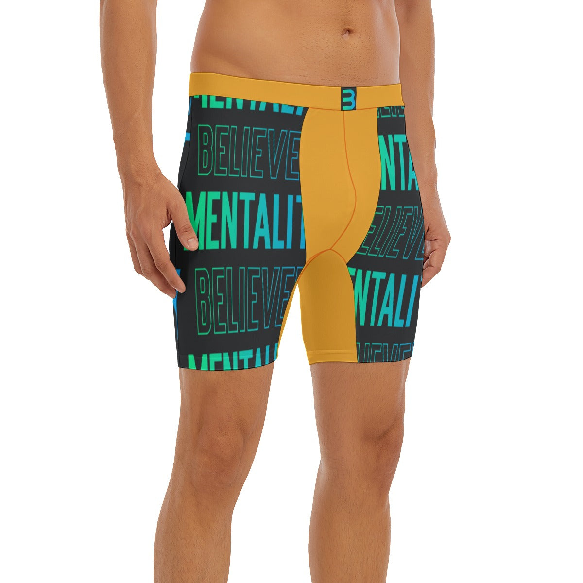 BELIEVER MENTALITY Men's Long Boxer Briefs