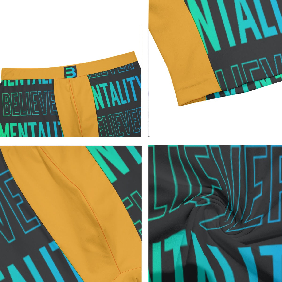 BELIEVER MENTALITY Men's Long Boxer Briefs
