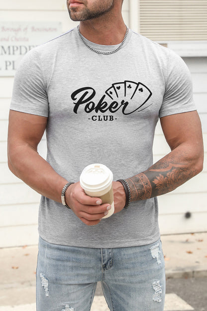 Men's Playing Cards Print Short Sleeve Graphic T-shirt