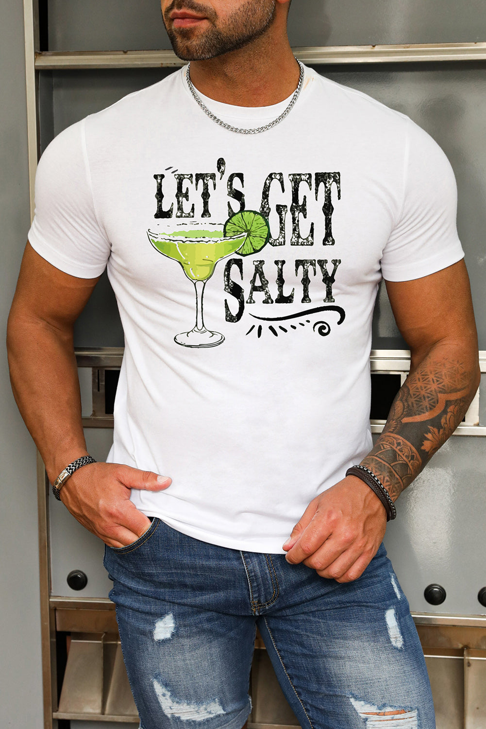 Letter Print Sheath Short Sleeve Men's T Shirt