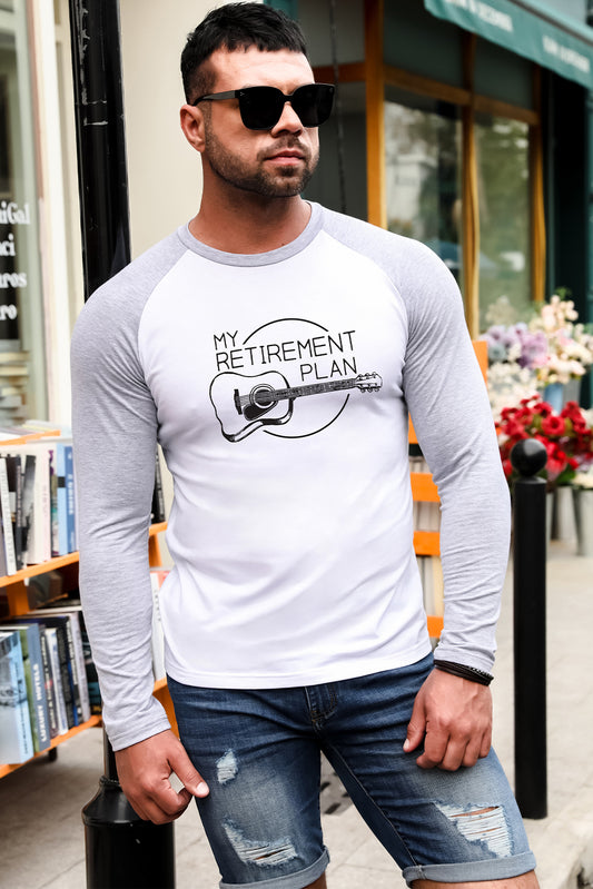 My Retirement Plan Guitar Print Color Block Men's Top