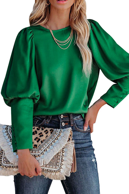 Satin Cuffed Sleeve Shirt