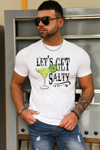 Letter Print Sheath Short Sleeve Men's T Shirt