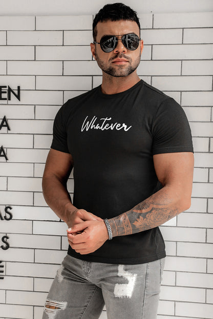 Letter Print Sheath Short Sleeve Men's T Shirt