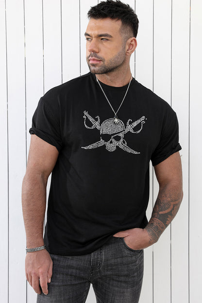 CRAYONS Letter Print O-neck Short Sleeve Men's T Shirt