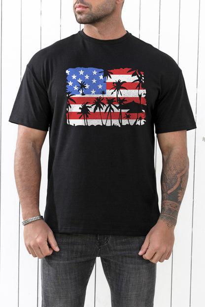 CRAYONS Letter Print O-neck Short Sleeve Men's T Shirt