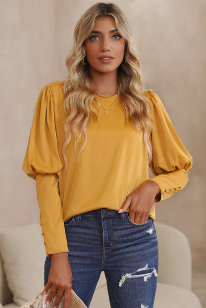 Satin Cuffed Sleeve Shirt