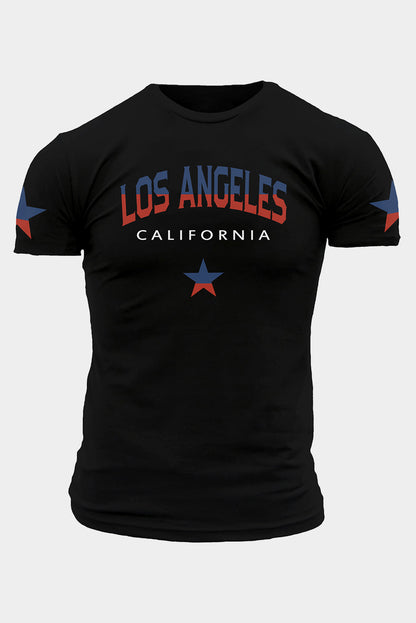 Crew Neck Slogan Letter Print Men's Graphic Tee