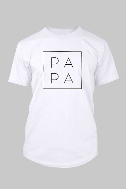 PAPA Letter Print Crewneck Short Sleeve Men's T Shirt