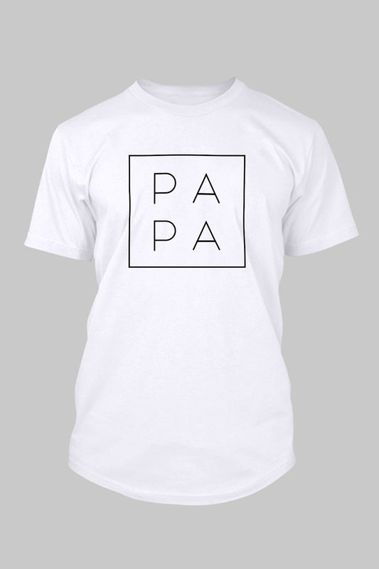 PAPA Letter Print Crewneck Short Sleeve Men's T Shirt