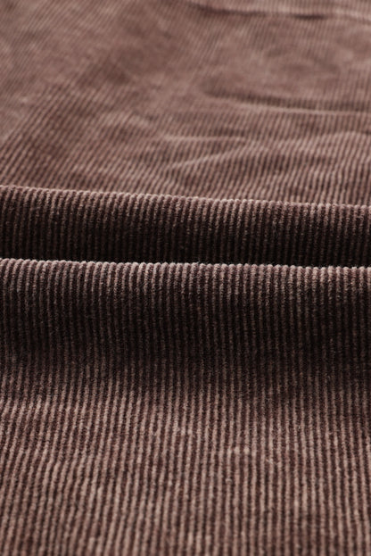 Chest Pocket Buttoned Corduroy Shacket