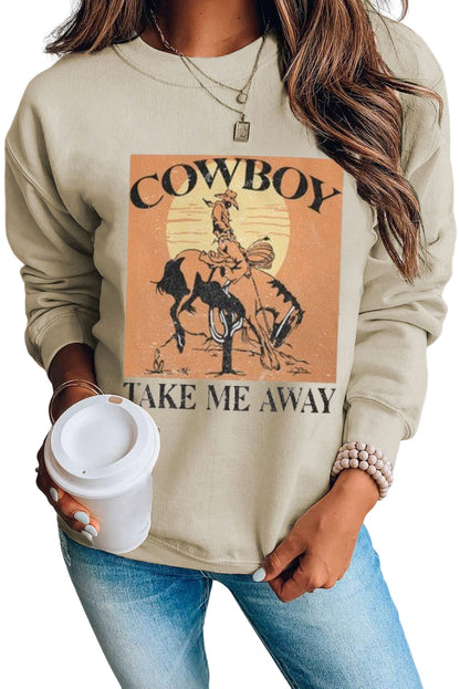 Merry Christmas Graphic Print Long Sleeve Sweatshirt