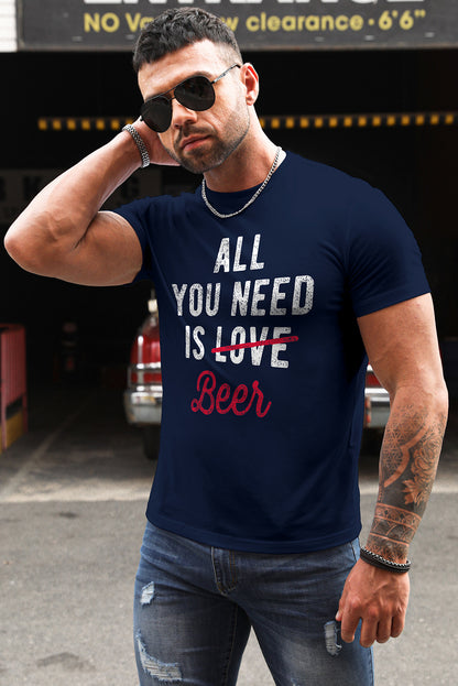 NEW YORK Letter Print Short Sleeve Men's T-shirt