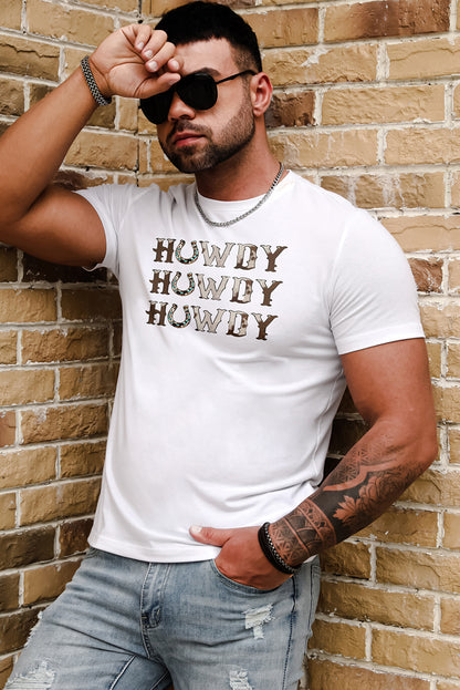 Letter Print Sheath Short Sleeve Men's T Shirt